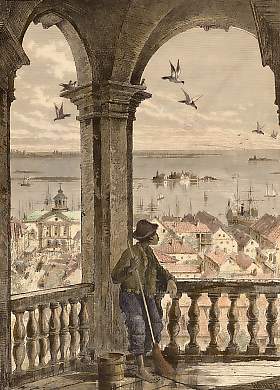 A Glimpse of Charleston and Bay, from St. Michael´s Church