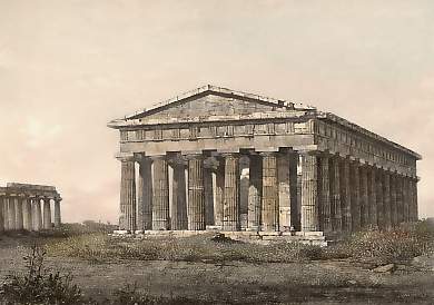 Temple Hypèthre à Pestum