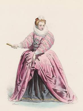 Dame De La Cour, Règne De Henri III d´après Un Tableau Du Temps, 1580