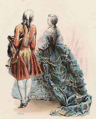 Costumes De Cour, Règne De Louis XV, D´après Cochin Fils, 1745