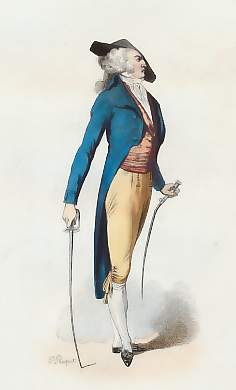 Un Duelliste, Directoire, d´après Boilly, 1798