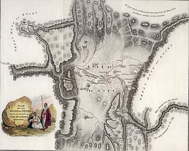 Plan of the Ruins of Petra Drawn on the Spot By Leon De Laborde, 1829