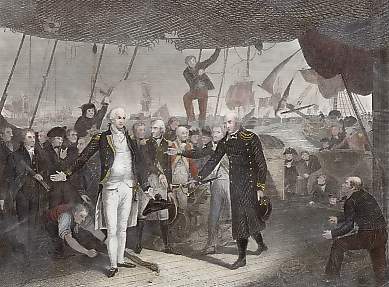 Lord Viscount Duncan´s Victory, Admiral De Winter Resigning His Sword on Board the Venerable, Oct. 1