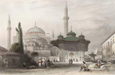 Mosque of St. Sophia & Fountain of the Seraglio, Constantinople