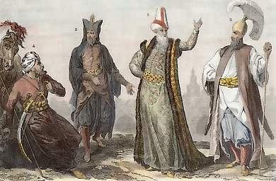 Grand Vizir, Capitaine Des Janissaires, Janissaire En Costume De Cérémonie, Saphis