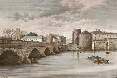 Limerick , Le Pont De Thomond et Le Château Du Roi Jean