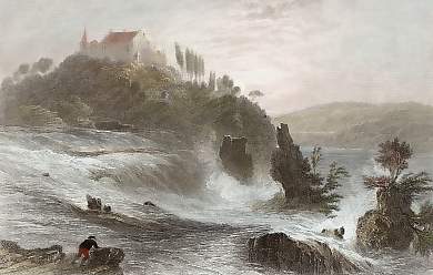 The Castle of Laufen, with the Falls By Moonlight