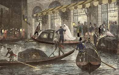 Sortie Du Théâtre De La Fenice à Venise