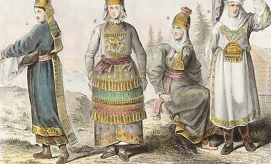 Costume Des Femmes Tcheremisses, Des Filles Mordouanes et Les Femmes Tchouvaches