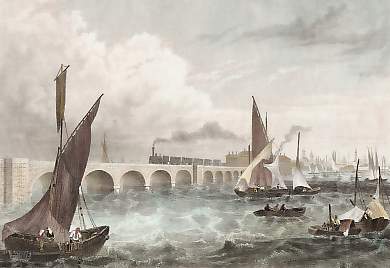 Der Eisenbahn-Viaduct Über Die Lagunen Nach Venedig