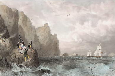 Fast Castle (Berwickshire), the Royal Squadron Conveying His Majesty George IV Towards Edinburgh