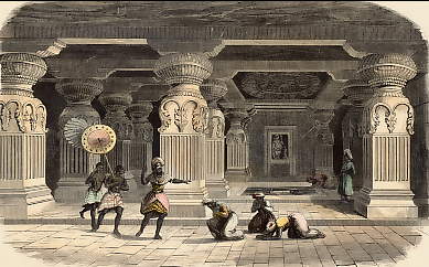 Intérieur Du Temple D´Indra à Ellora, Inde