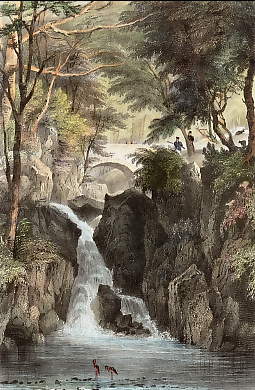 The Lower Fall at Rydal, Westmorland 