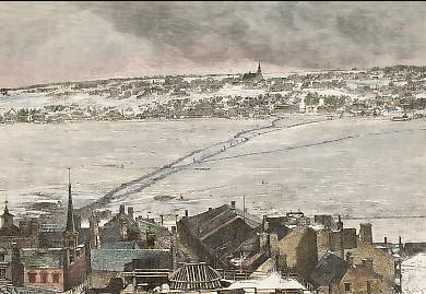 Lévis et Le "Pont De Glace" Du Saint-Laurent, Vue Prise De Québec