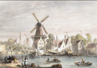 Le Pont St Nicolas, Haarlem, Moulin Adrien