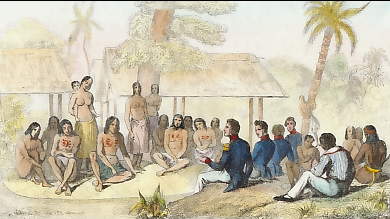 Réception Des Officiers Francais Par Les Chefs Indigènes 