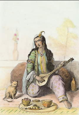 Dame Persane Dans L´Intérieur Du Harem, D´après Une Peinture 