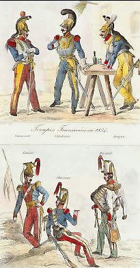 Troupes Françaises En 1834 (Cuirassier, Carabinier, Dragon); Troupes Françaises En 1834 (Lancier, Chasseur, Hussard)