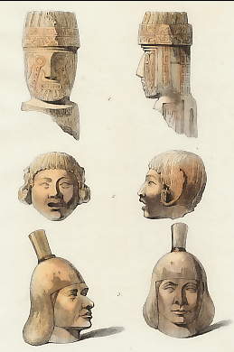 Tête D´une Statue Colossale, Ruines Aymaras à Tiaguanaso Près La Paz ; Antiquités Des Quichuas Ou Incas De Bolivie ; Vase  Ancien Des Quichuas De Bolivie 