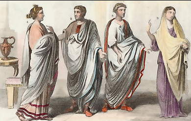 Dame et Jeune Fille Romaine, Patricien Avec La Robe Prétexte, Chevalier Romain 
