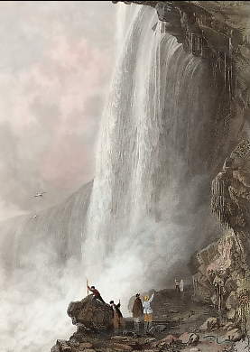 Horse-Shoe Fall, Niagara; Entrance to the Cavern of, on the English Side