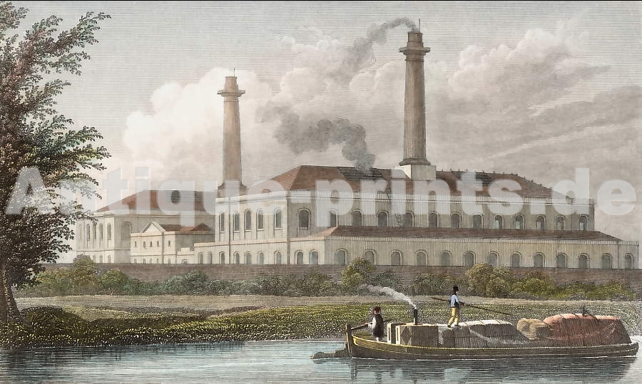 Antique prints London Gas Works, Near the Regentas Canal