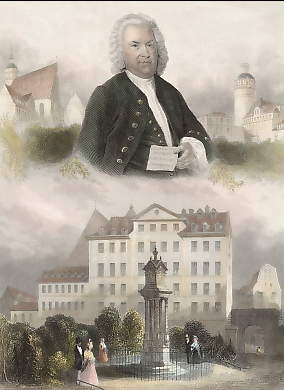 Joh. Sebastian Bach. Die Thomaskirche & Bachs Denkmal. Thomaskirche. Sternwarte zu Leipzig
