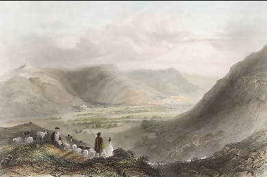 Mount Gerizim and the Vale of Nablous, from Mount Ebal 