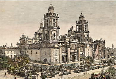 Mexico, Vue Prise Devant La Cathédrale