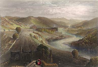 Peebles and the Tweed from Neidpath Castle