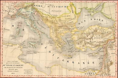 Carte Itinéraire Pour Servir à La Lecture Du Voyage En Orient Par Mr. Alphonse De Lamartine.