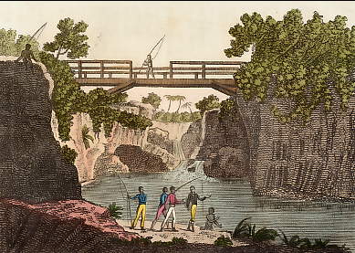 Ponte e Cascata Del Fiume Delle Roccie 