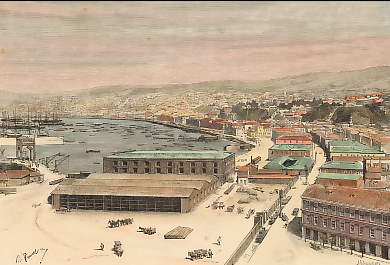 Valparaiso, Vue Générale Prise Sur Le Port