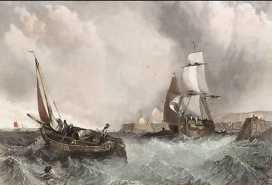 The Smuggler´s Boat, with View of Dover Harbour 