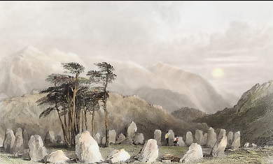 The Druid´s Stones, Near Keswick & Skiddaw in the Distance, Cumberland 