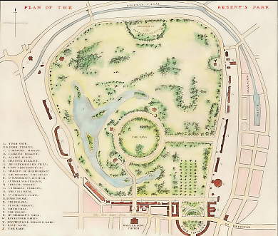 Plan of the Regent´s Park 