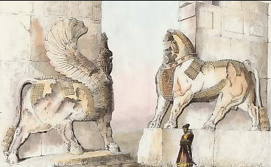 Animal Fabuleux et Taureau (Sculptures De Persépolis) 