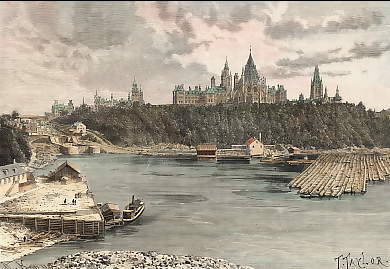 Palais Du Parlement, Vue Prise Des Bords De L´Ottawa 