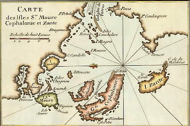 Carte Des Isles Ste. Maure, Cephaonie et Zante
