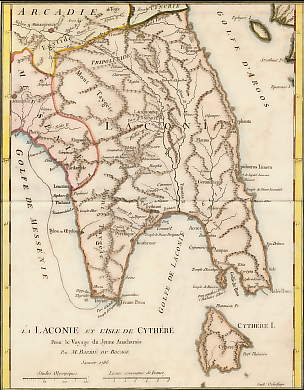 La Laconie Er L´Isle De Cythère, Pour Le Voyage Du Jeune Anacharsis, Janvier 1786