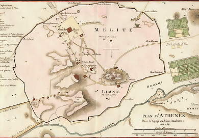 Plan D´Athènes, Pour Le Voyage Du Jeune Anacharsis, Mai 1784