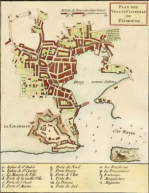 Plan Des Ville et Citadelle De Plymouth