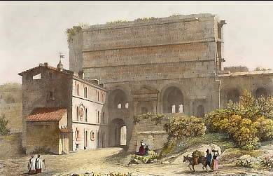 Aqueduc et Porte Majeure à Rome