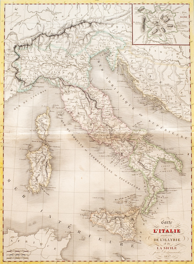 Carte De L´Italie Ancienne, De L´Illyrie et De La Sicile
