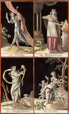 Thalie, Melpomène, Terpsichore, Erato