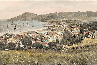 Ile Saint Vincent, Vue De Kingstown, Prise Du côté Gauche De La Ville