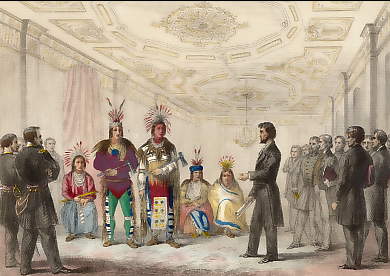 Lincoln Recevant Les Indiens Comanches