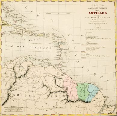 Carte Des Colonies Françaises Aux Antilles
