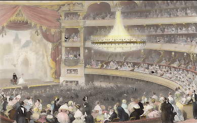 Interior of the Italian Theater, Paris, Debut of an Actor