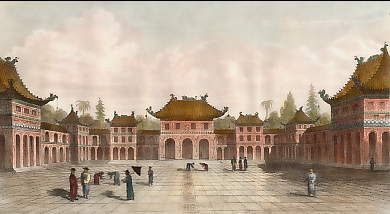 Vue De La Facade Intérieure Du Palais Impérial  et Des Bâtiments Qui L´entourent En 1656